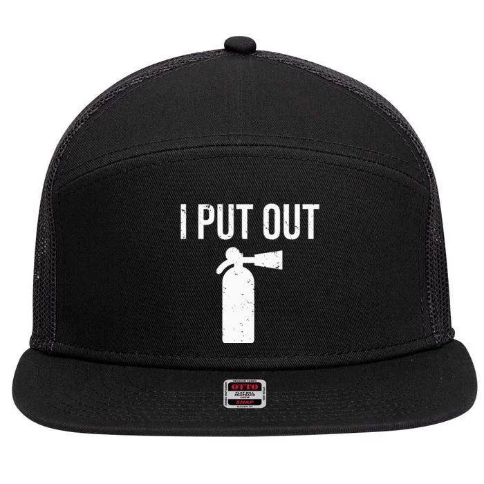 I Put Out Funny Firefighter Fire Extinguisher Tee 7 Panel Mesh Trucker Snapback Hat