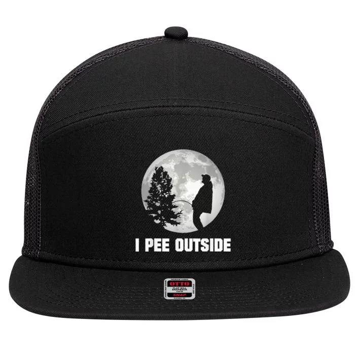 I Pee Outside I Love Peeing Outside Funny Camping 7 Panel Mesh Trucker Snapback Hat