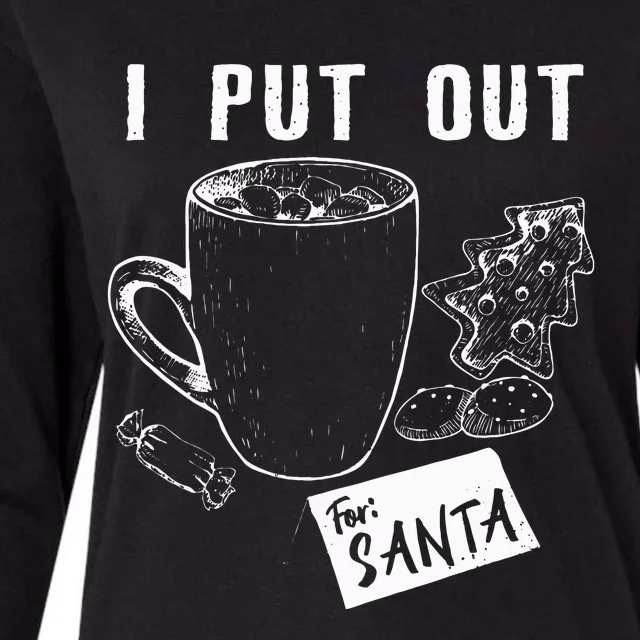 I Put Out For Santa Funny Christmas Cookies And Milk Womens Cotton Relaxed Long Sleeve T-Shirt