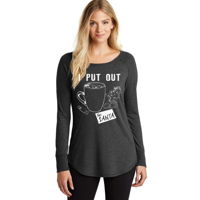 I Put Out For Santa Funny Christmas Cookies And Milk Women's Perfect Tri Tunic Long Sleeve Shirt