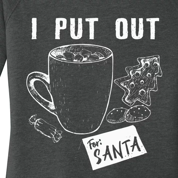 I Put Out For Santa Funny Christmas Cookies And Milk Women's Perfect Tri Tunic Long Sleeve Shirt