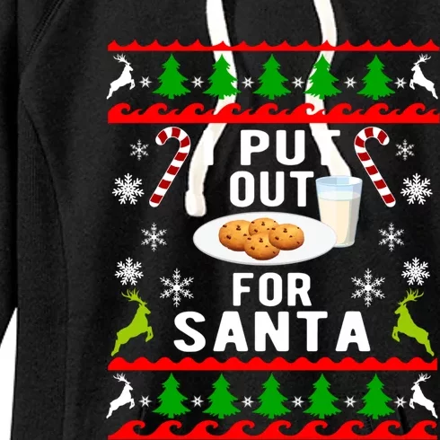 I Put Out For Santa Funny Ugly Christmas Style Xmas Women's Fleece Hoodie