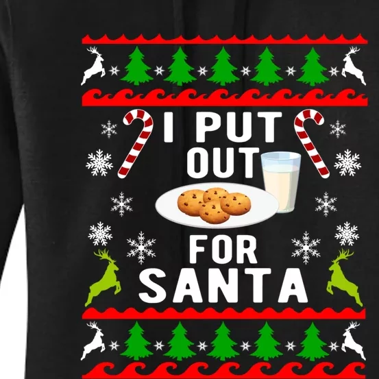 I Put Out For Santa Funny Ugly Christmas Style Xmas Women's Pullover Hoodie