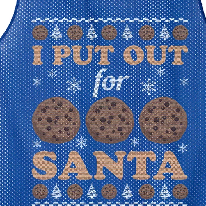 I Put Out For Cookies Santa Ugly Christmas Sweater Funny Meaningful Gift Mesh Reversible Basketball Jersey Tank