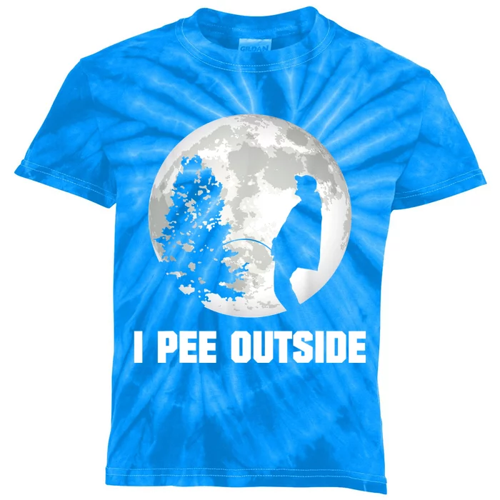 I Pee Outside I Love Peeing Outside Funny Camping Kids Tie-Dye T-Shirt