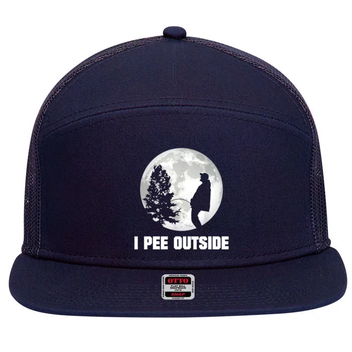 I Pee Outside I Love Peeing Outside Funny Camping 7 Panel Mesh Trucker Snapback Hat