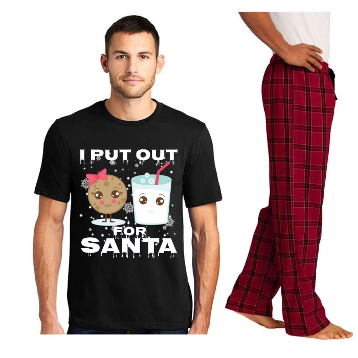 I Put Out For Santa Cookies And Milk Funny Christmas Funny Gift Cute Gift Pajama Set