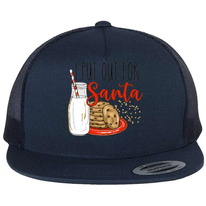 I Put Out For Santa Funny Christmas Family Milk Cookie Great Gift Flat Bill Trucker Hat