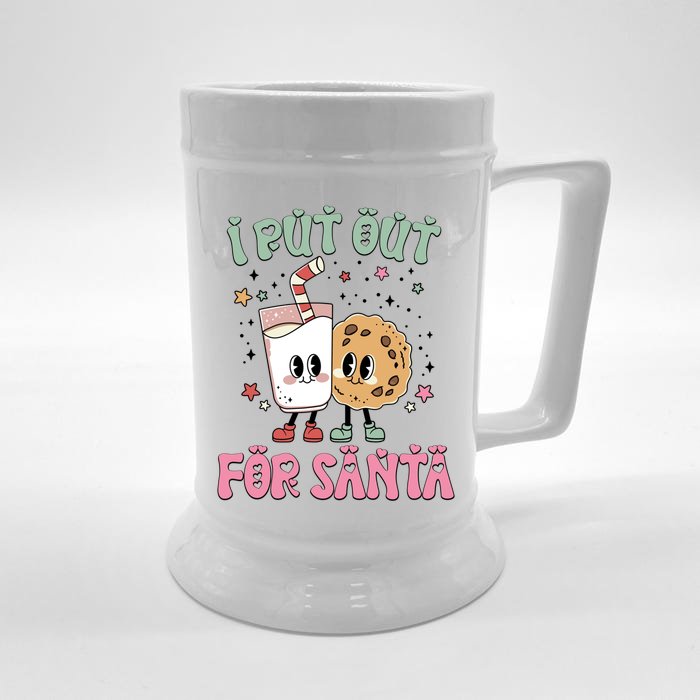 I Put Out For Santa Funny Milk And Cookie Christmas Gift Front & Back Beer Stein