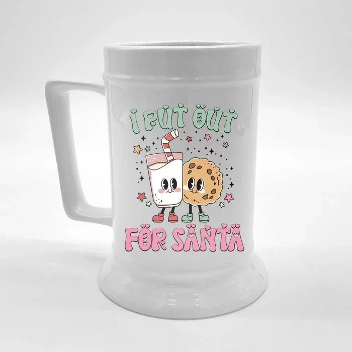 I Put Out For Santa Funny Milk And Cookie Christmas Gift Front & Back Beer Stein