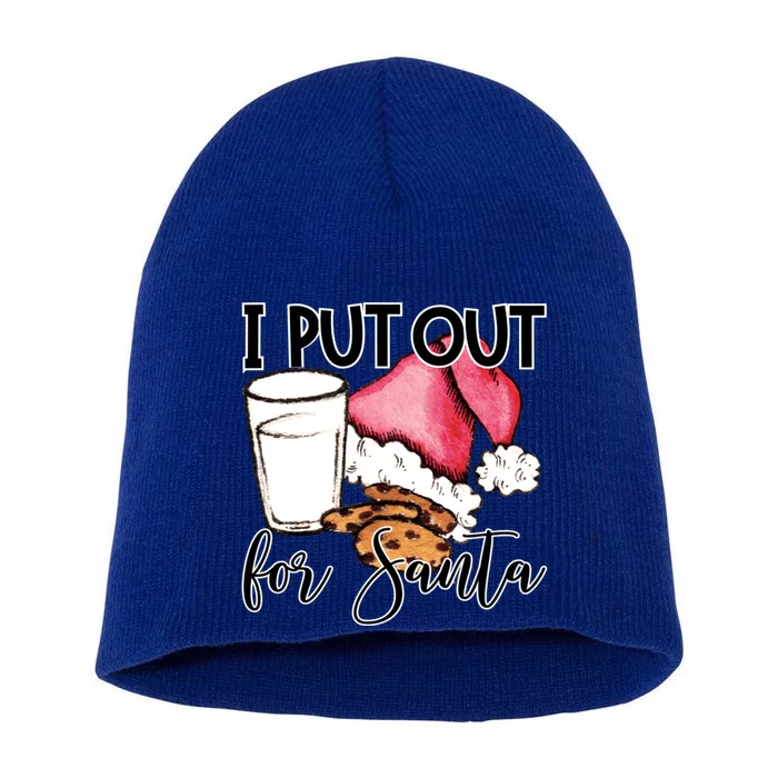 I Put Out For Santa Cookies And Milk Gift Short Acrylic Beanie