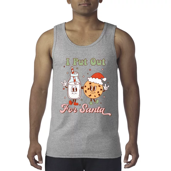 I Put Out For Santa Funny Milk And Cookie Christmas Retro Tank Top