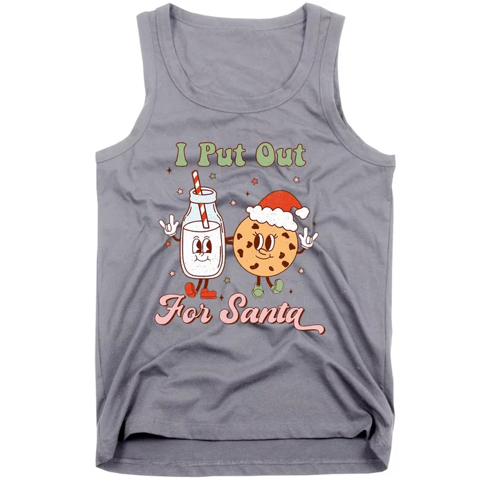 I Put Out For Santa Funny Milk And Cookie Christmas Retro Tank Top