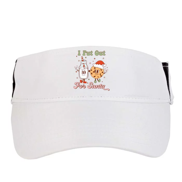 I Put Out For Santa Funny Milk And Cookie Christmas Retro Adult Drive Performance Visor