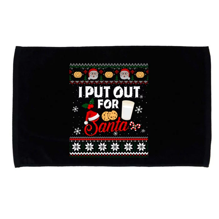 I Put Out For Santa Funny Christmas Cookies And Milk Ugly Great Gift Microfiber Hand Towel