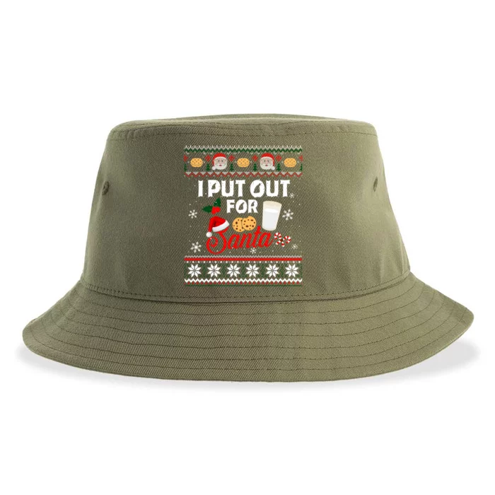 I Put Out For Santa Funny Christmas Cookies And Milk Ugly Great Gift Sustainable Bucket Hat