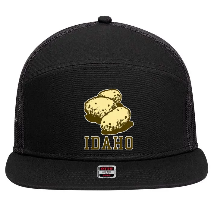 Idaho Potato Potato Potatoes Snacks 7 Panel Mesh Trucker Snapback Hat