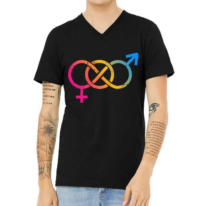 Infinity Pan Pansexual Pride Flag Lgbtq Cool Lgbt Ally V-Neck T-Shirt