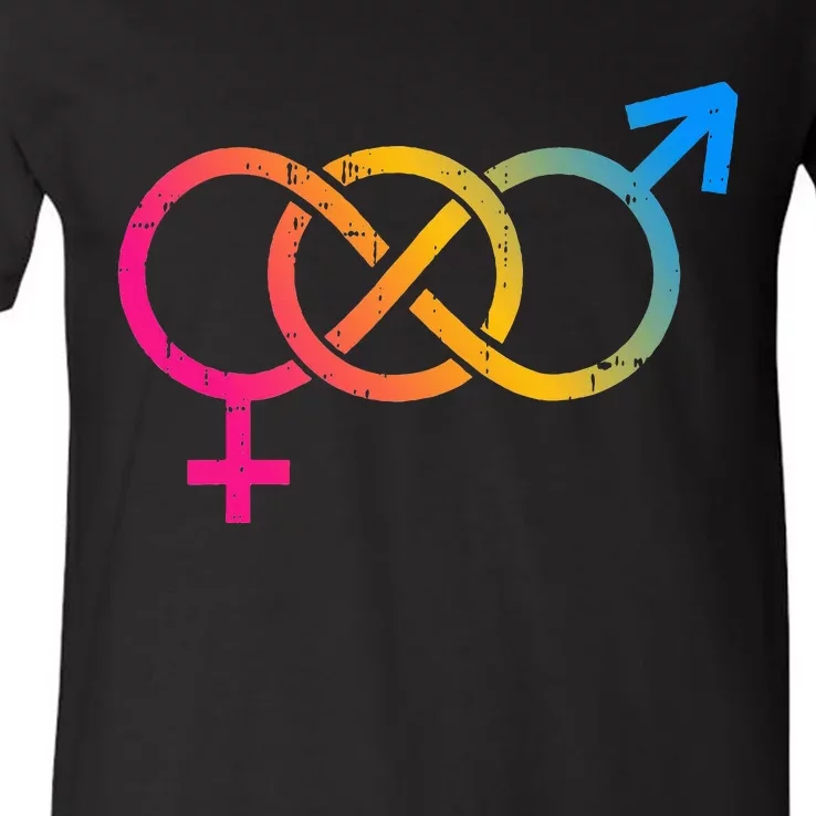 Infinity Pan Pansexual Pride Flag Lgbtq Cool Lgbt Ally V-Neck T-Shirt