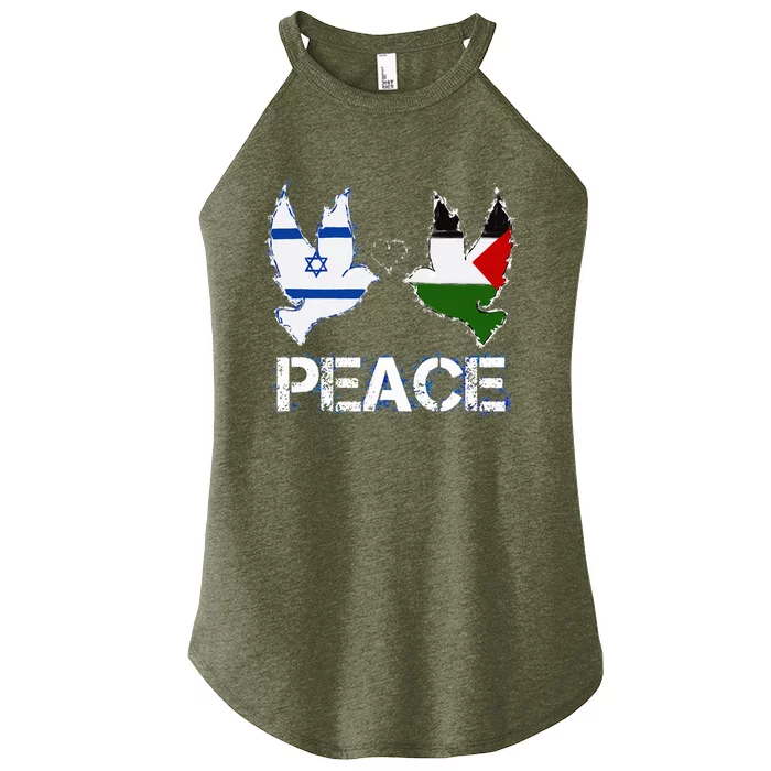 Israel Palestine Peace Friendship Pigeons gift Women’s Perfect Tri Rocker Tank