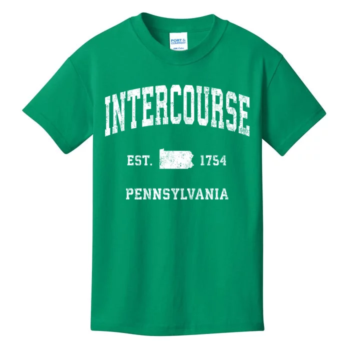 Intercourse Pennsylvania Pa Vintage Athletic Sports Kids T-Shirt