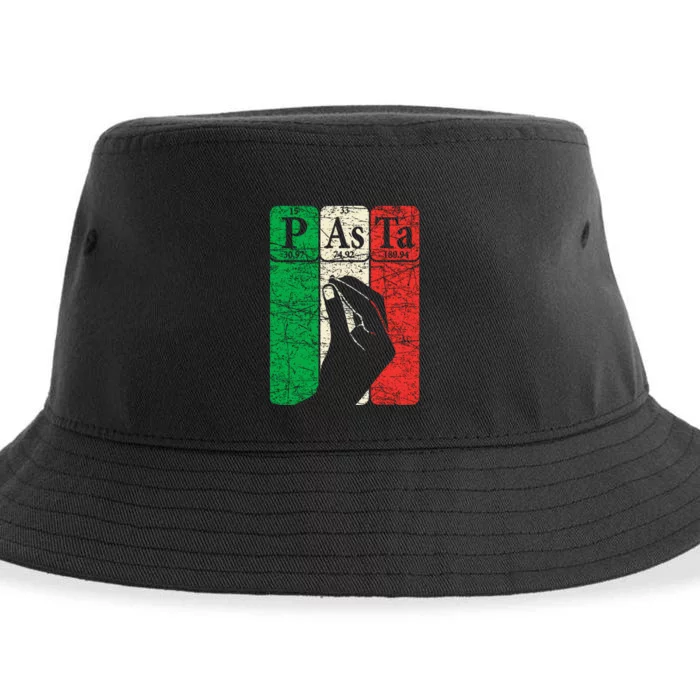 Italian Pasta Periodic Table Elements Italian Hand Gesture Sustainable Bucket Hat