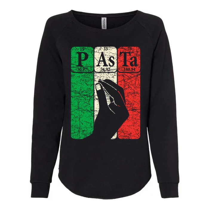 Italian Pasta Periodic Table Elements Italian Hand Gesture Womens California Wash Sweatshirt