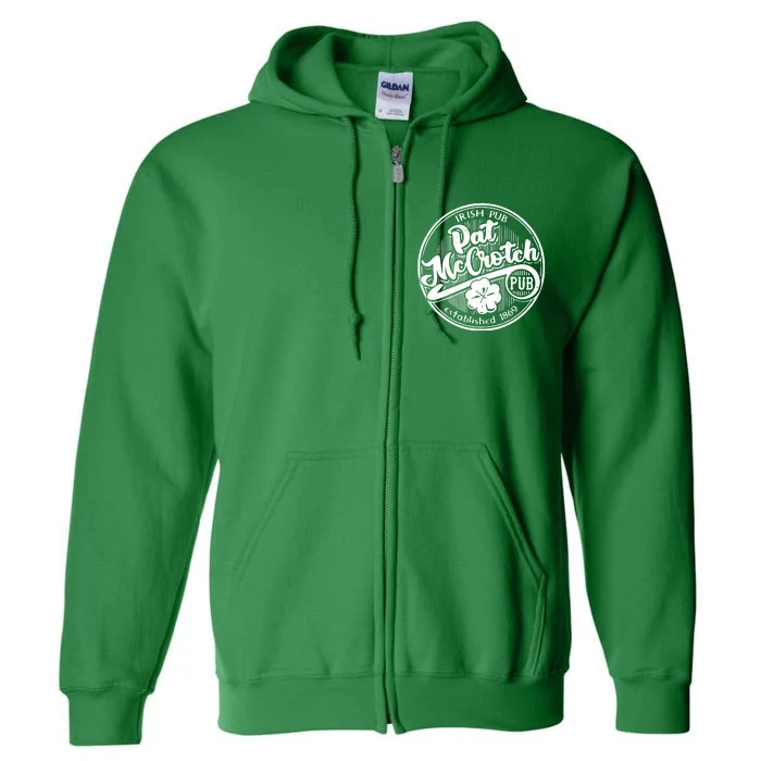 Irish Pub Pat McCrotch Pub 1869 Vintage Full Zip Hoodie