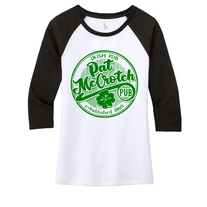 Irish Pub Pat McCrotch Pub 1869 Vintage Women's Tri-Blend 3/4-Sleeve Raglan Shirt