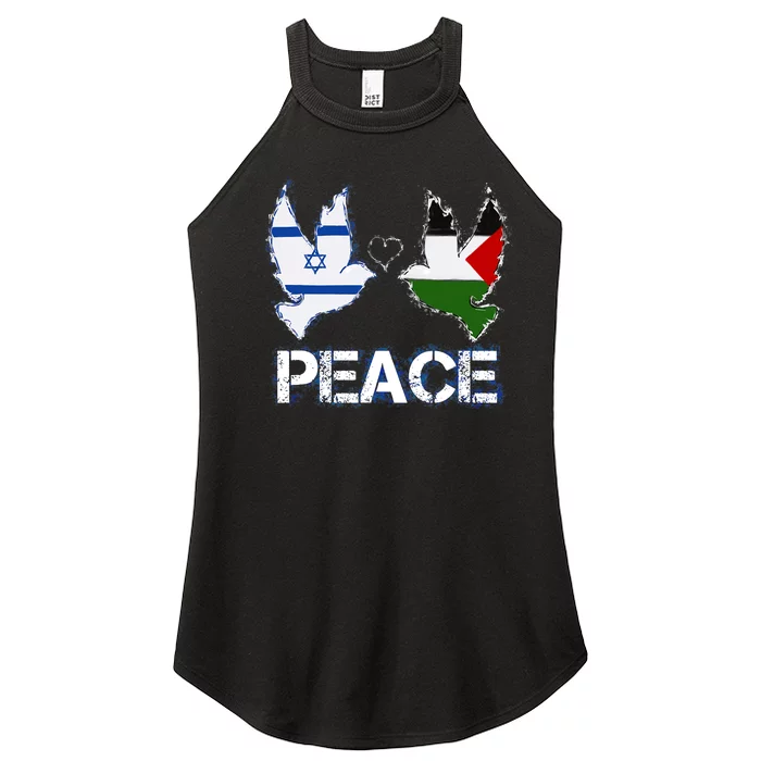 Israel Palestine Peace Friendship Pigeons Gift Women’s Perfect Tri Rocker Tank