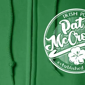 Irish Pub Pat Mccrotch Pub 1869 Full Zip Hoodie