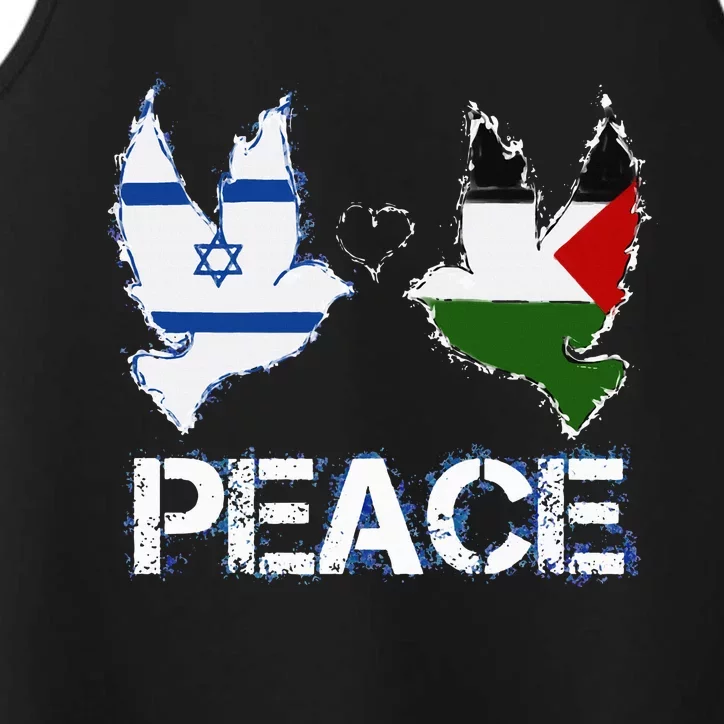 Israel Palestine Peace Friendship Pigeons gift Performance Tank