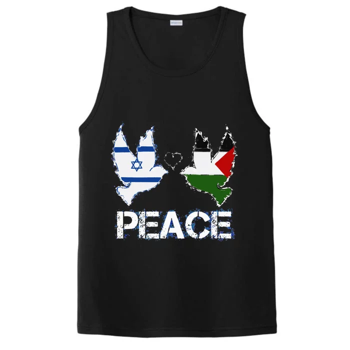 Israel Palestine Peace Friendship Pigeons gift Performance Tank