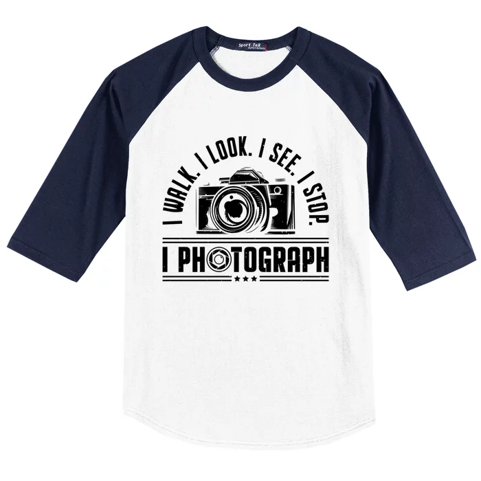 I Photograph Photography Camera Photographer Cute Gift Baseball Sleeve Shirt