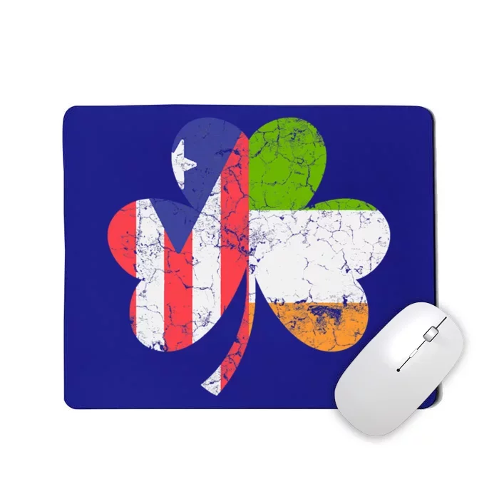 Irish Puerto Rican Flag Ireland Shamrock St Patricks Day Tee Gift Mousepad