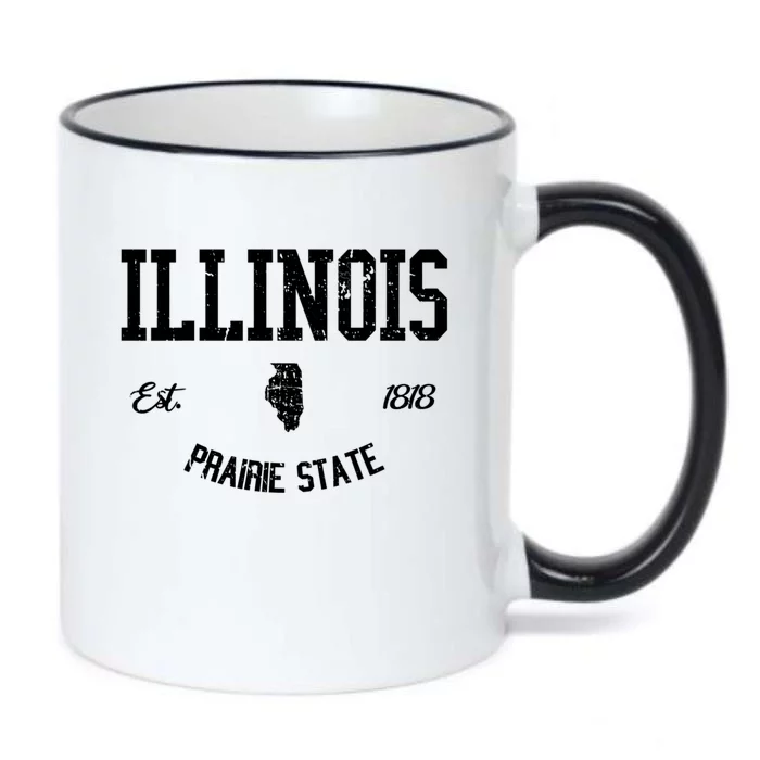 Illinois Prairie State Varsity Sports College Athletic Black Color Changing Mug