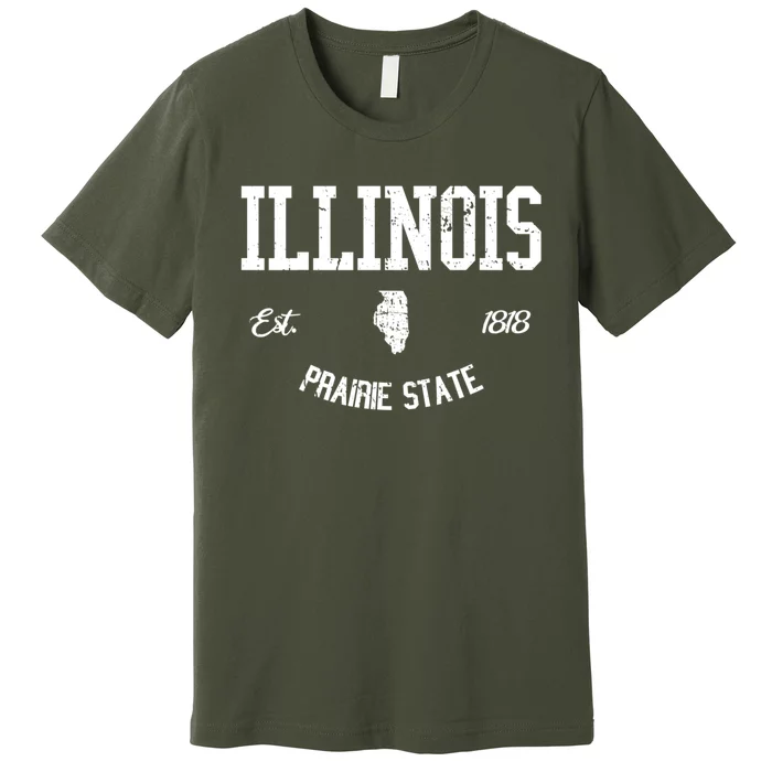 Illinois Prairie State Varsity Sports College Athletic Premium T-Shirt