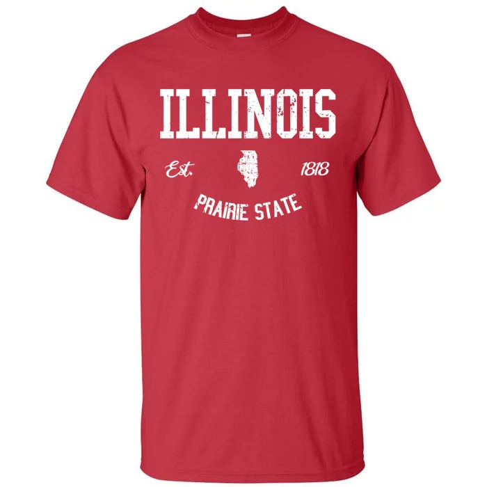 Illinois Prairie State Varsity Sports College Athletic Tall T-Shirt