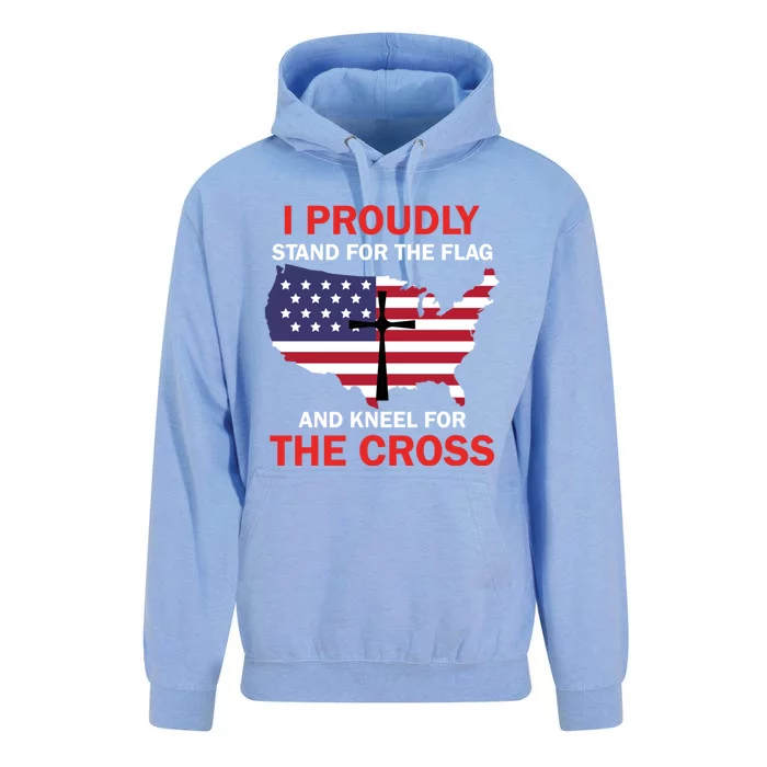 I Proudly Stand For The Flag And Kneel For The Cross Funny Gift Unisex Surf Hoodie