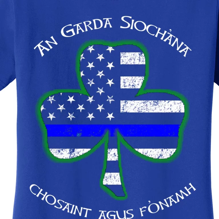 Irish Police Shamrock Gift Gaelic Police Saying Women's T-Shirt