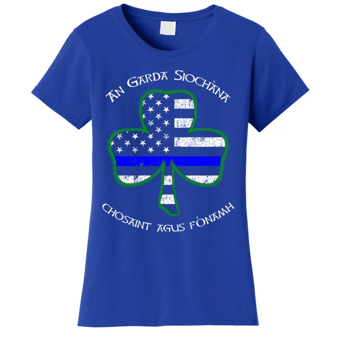 Irish Police Shamrock Gift Gaelic Police Saying Women's T-Shirt