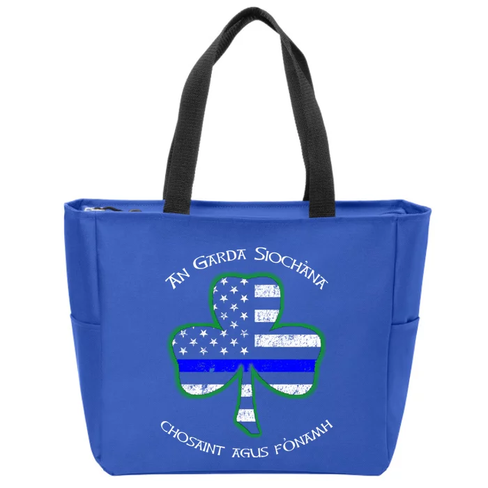 Irish Police Shamrock Gift Gaelic Police Saying Zip Tote Bag