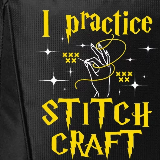 I Practice Stitch Craft Cross Stitching Cross Stitcher City Backpack