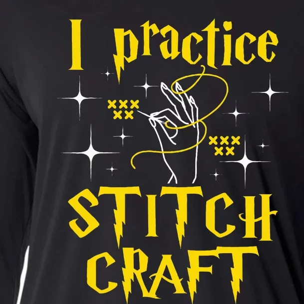 I Practice Stitch Craft Cross Stitching Cross Stitcher Cooling Performance Long Sleeve Crew