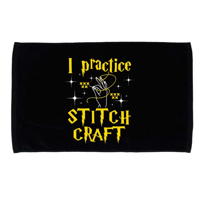 I Practice Stitch Craft Cross Stitching Cross Stitcher Microfiber Hand Towel