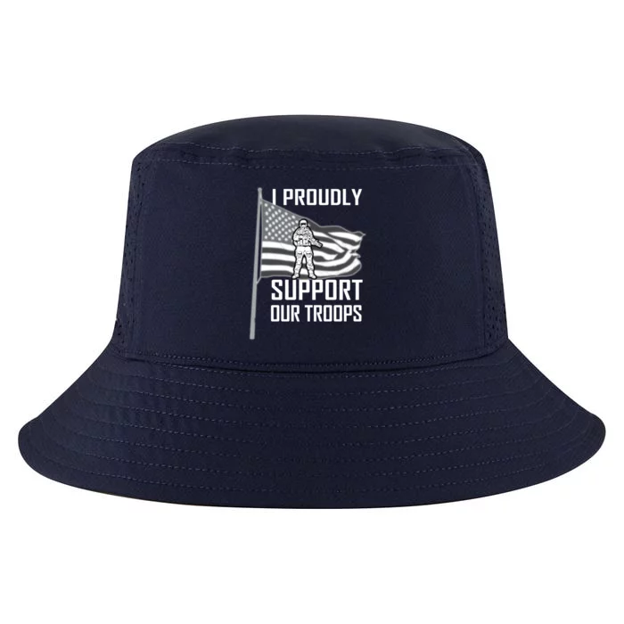 I Proudly Support Our Troops Memorial Day Graphic Design Funny Gift Cool Comfort Performance Bucket Hat