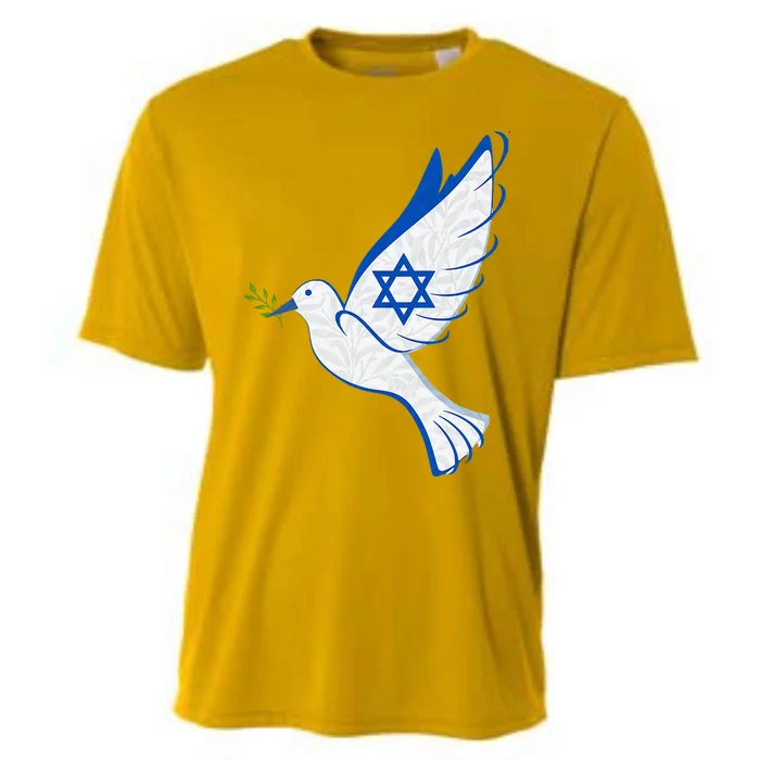 Israel Pro Support Stand Strong Peace Love Jewish Cooling Performance Crew T-Shirt