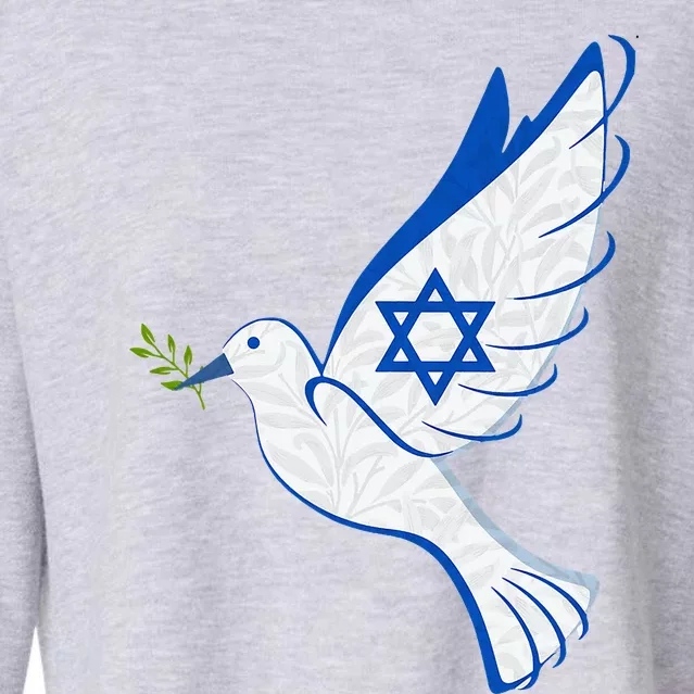 Israel Pro Support Stand Strong Peace Love Jewish Cropped Pullover Crew