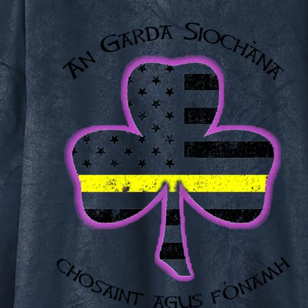 Irish Police Shamrock Cute Gift Gaelic Police Saying Hooded Wearable Blanket