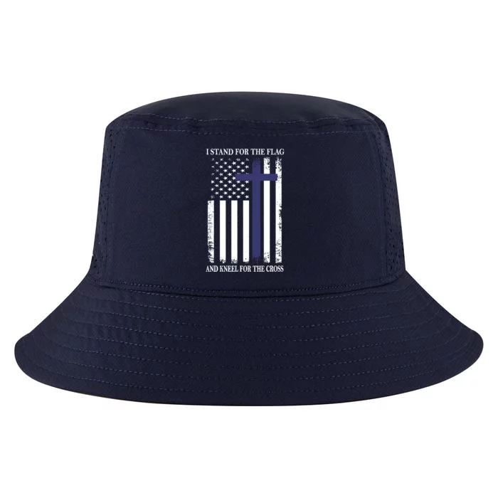 I Proudly Stand For The Flag Kneel For The Cross Patriotic Cool Comfort Performance Bucket Hat